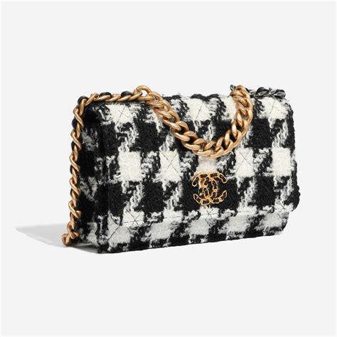 chanel 19 tweed woc|Chanel 19 WOC Tweed Black / White .